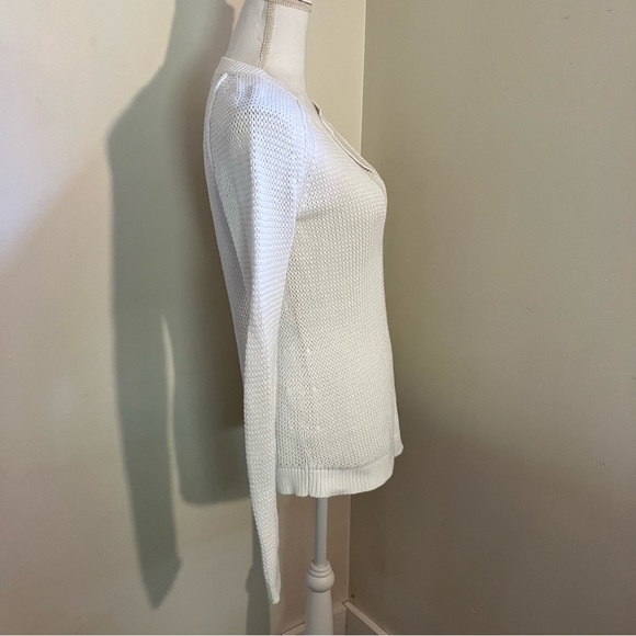 Banana Republic white knit v-Neck sweater, S - Picture 3 of 7